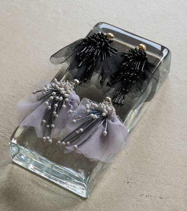 画像2: チュール×ビーズピアス　Tulle x Beads Pierce