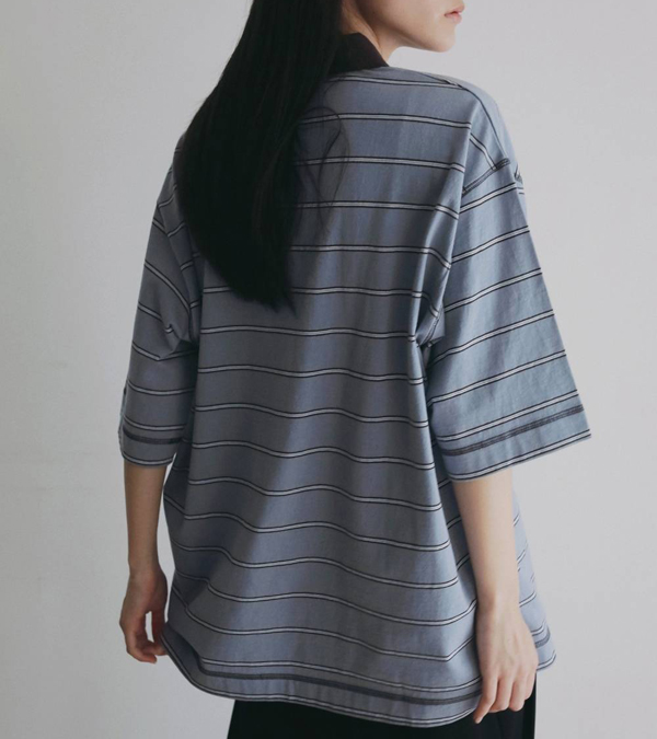画像10: ボーダールーズポロトップス　Border Loose Polotops