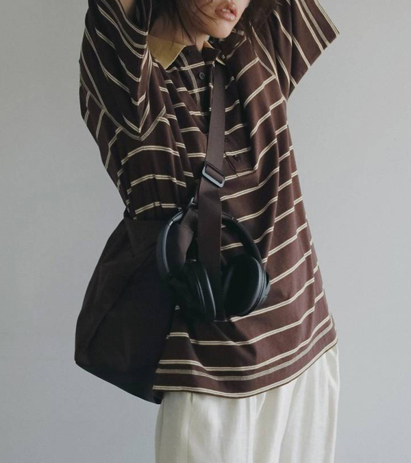 画像13: ボーダールーズポロトップス　Border Loose Polotops