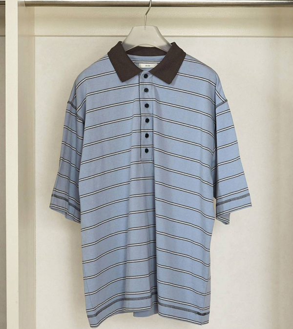 画像2: ボーダールーズポロトップス　Border Loose Polotops