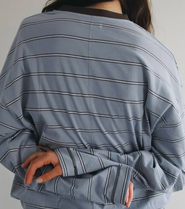 画像12: ボーダールーズロングTシャツ　Border Loose Long T-shirts