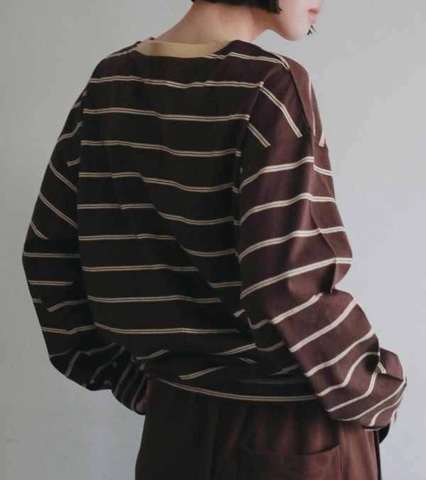 画像24: ボーダールーズロングTシャツ　Border Loose Long T-shirts