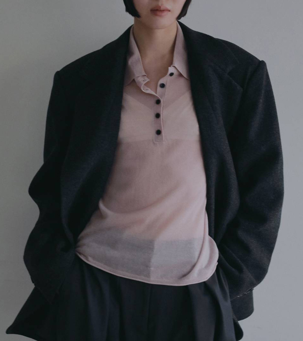 画像8: シアーポロニット　Sheer Polo Knit