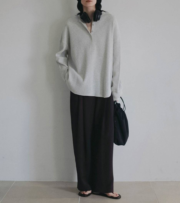画像7: ワッフルルーズヘンリートップス　Waffle Loose Henleytops