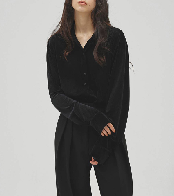 画像1: ラウンドヘムベロアシャツ　Roundhem Velour Shirts