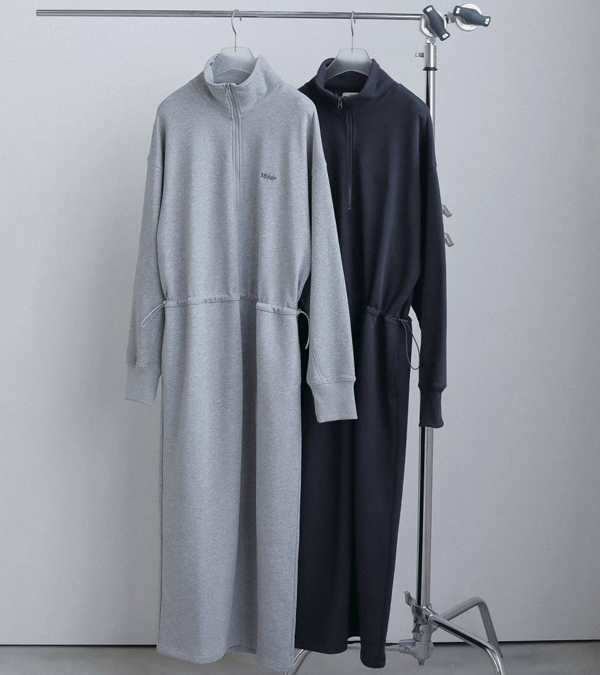 画像1: ハーフジップスウェットワンピース　Halfzip Sweat Onepiece