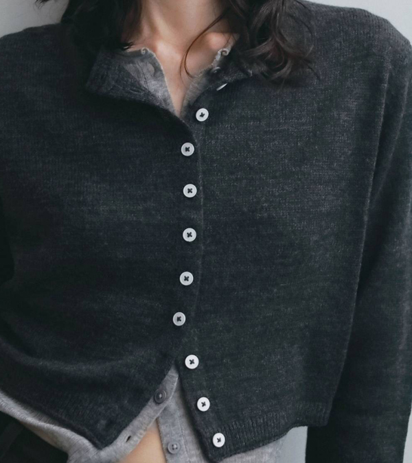 画像12: レイヤードクルーネックカーディガン　Layered Crewneck Cardigan