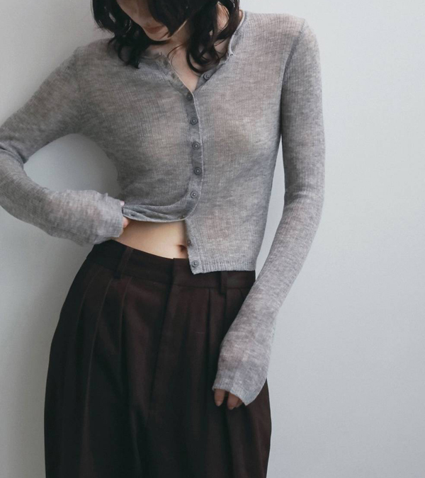画像17: レイヤードクルーネックカーディガン　Layered Crewneck Cardigan