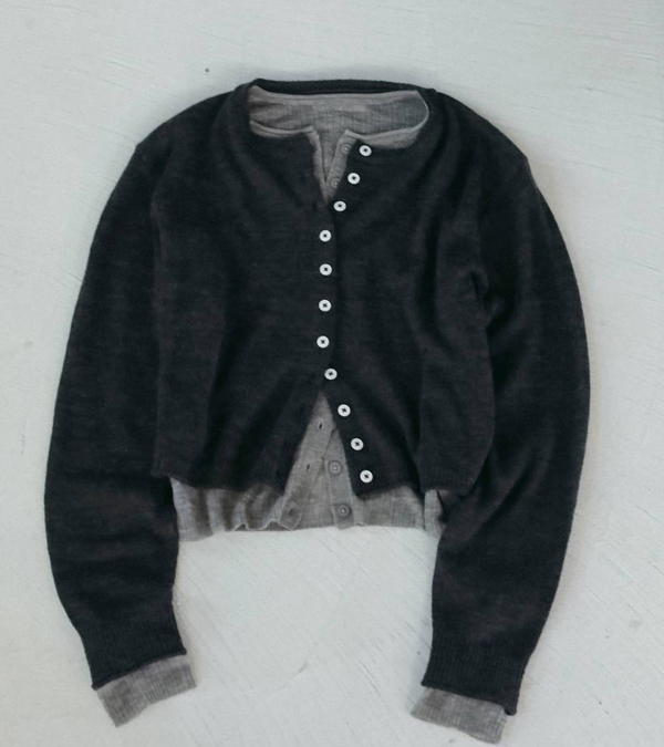 画像2: レイヤードクルーネックカーディガン　Layered Crewneck Cardigan