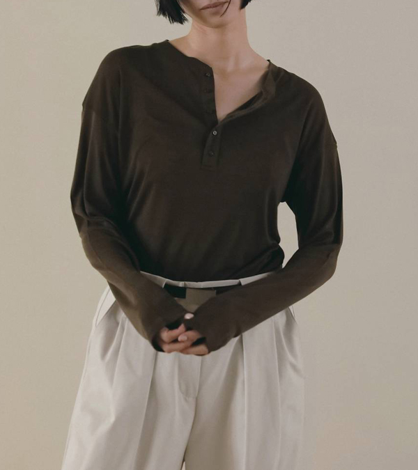 画像12: ウールシアーヘンリートップス　Wool Sheer Henleytops