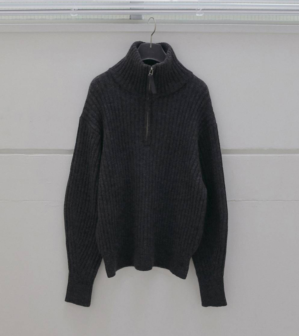 画像1: ハーフジップリブニット　Halfzip Rib Knit