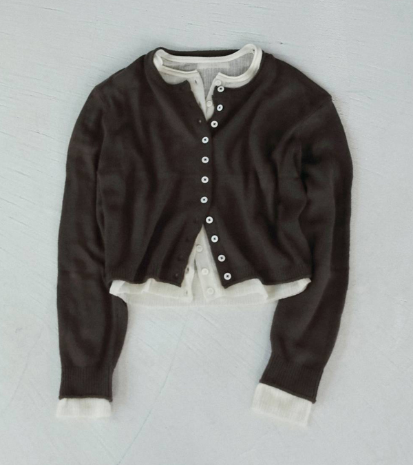 画像3: レイヤードクルーネックカーディガン　Layered Crewneck Cardigan