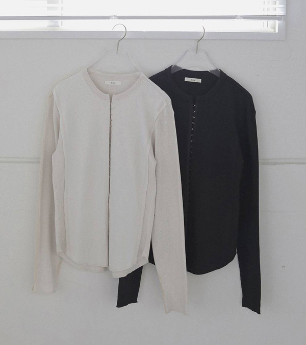 画像1: ジャガードリブフロントホックトップス　Jacquardrib Fronthook Tops