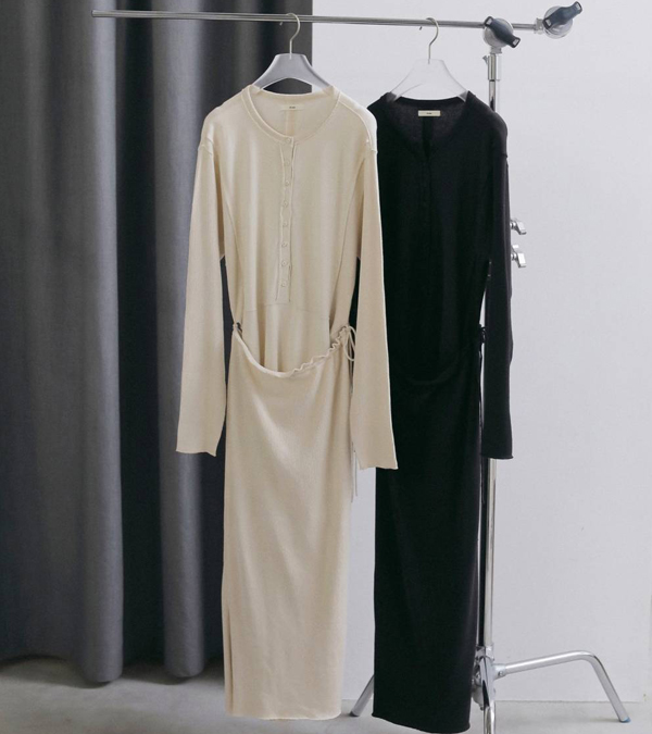 画像1: ジャガードラップワンピース　Jacquardrib Wrap Onepiece
