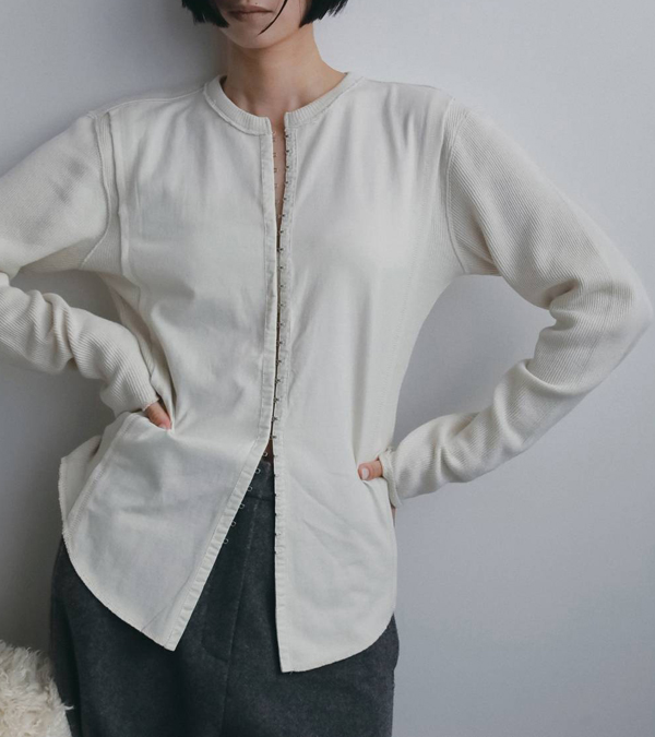 画像9: ジャガードリブフロントホックトップス　Jacquardrib Fronthook Tops
